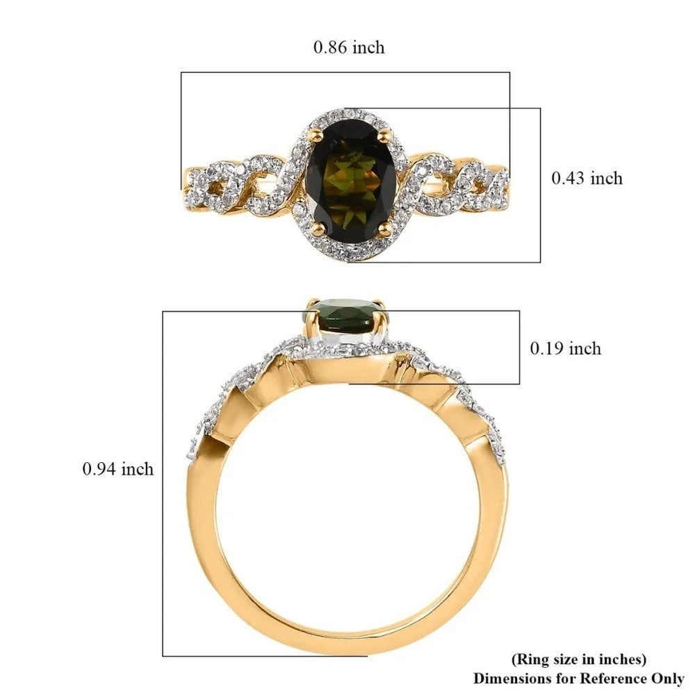 Chrome Tourmaline & White Ziron Halo Enfinity Style Ring. - Picture 9 of 9